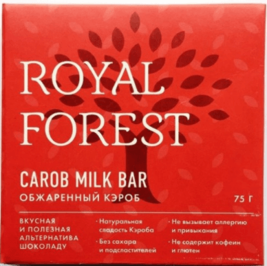 Шоколад из обжаренного кэроба. ROYAL FOREST 0,075 кг.