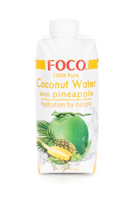 Кокосовая вода с соком ананаса. FOCO 0,33 л.