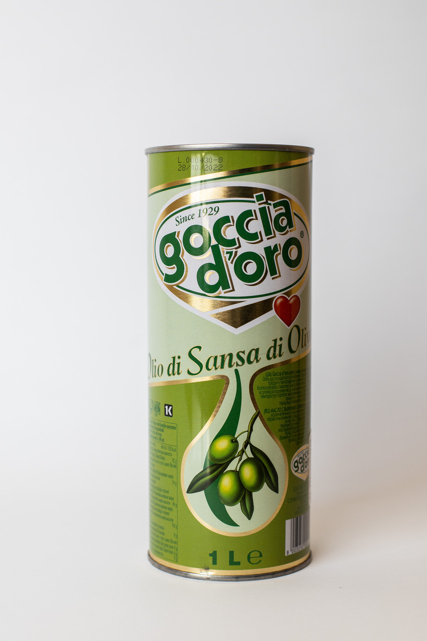 Масло оливковое "Goccia d’oro" ж/б. Pomace 1 л.