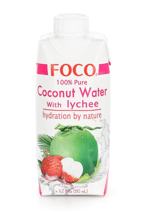 Кокосовая вода с соком личи. FOCO 0,33 л.