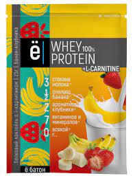 Протеин Whey Protein+L-карнитин "Клубника-банан" порционный. Ёбатон 0,025 кг.